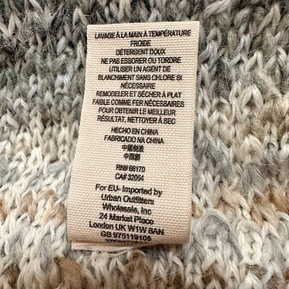 Free People Chunky Knit Fringe Birkenstock Open Cardigan Sz M - Picture 9 of 9